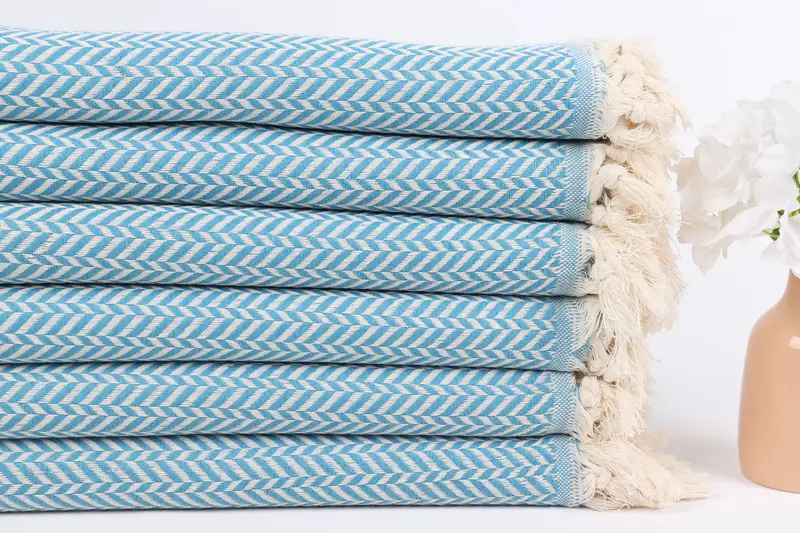 Personalized Gift For Him, Beach Size Towel, Large Turkish Towel, Sand-free towel, Fouta towel, Beach Towel Personalized, 70x40 Cotton Chevron Towel - 3