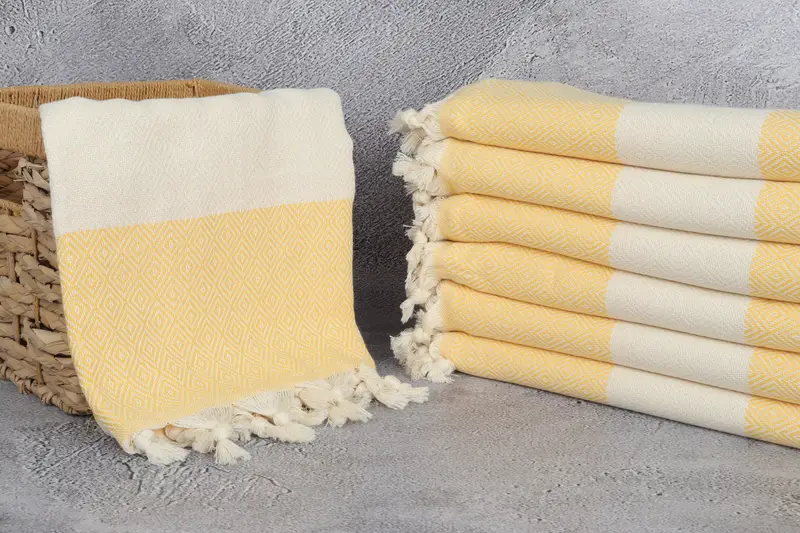 Turkish Towel Set, Bachelorette Party Gift, 70x40 Cotton Diamond Towel, Quick-dry peshtemal, Monogram Towels, Luxury towel, Engagement Gift - 3