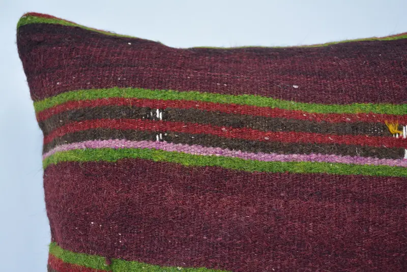 Pillow Sham, Outdoor Cushion Case, Ethnical Kilim Rug Pillow, 20x20 Red Pillow Case, Outdoor Cushion Cover, Pillow for Couch, Turkish Kilim Pillow - 2