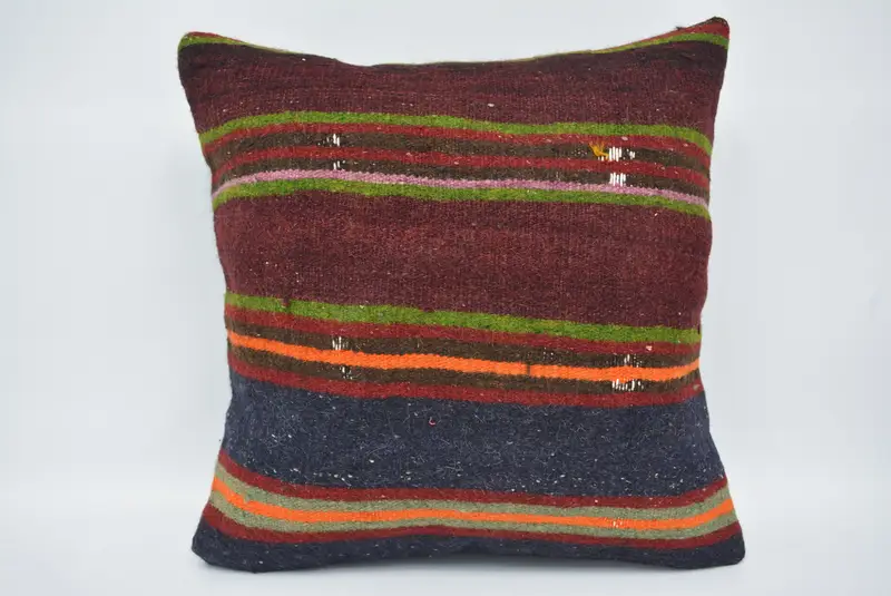 Pillow Sham, Outdoor Cushion Case, Ethnical Kilim Rug Pillow, 20x20 Red Pillow Case, Outdoor Cushion Cover, Pillow for Couch, Turkish Kilim Pillow - 1