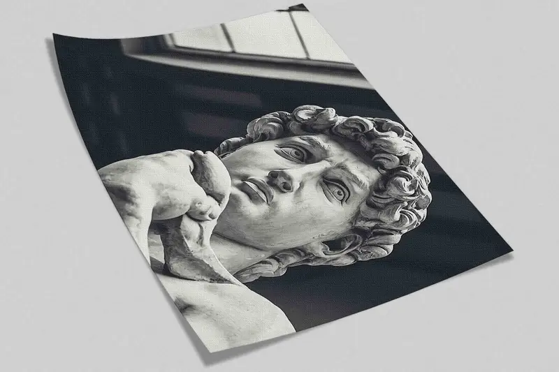Statue Of David Wall Decals, Man Statue Wall Decor, Wall Mural Wallpaper, David Wall Print, Modern Paper Craft, Stylish 3D Wallpaper, - 6