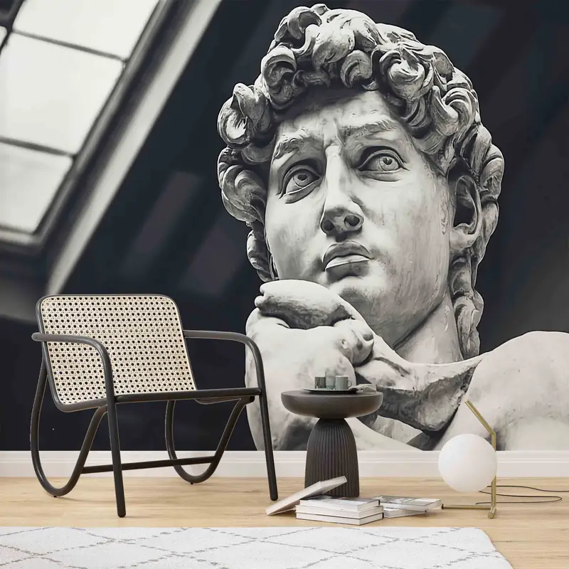 Statue Of David Wall Decals, Man Statue Wall Decor, Wall Mural Wallpaper, David Wall Print, Modern Paper Craft, Stylish 3D Wallpaper, - 2