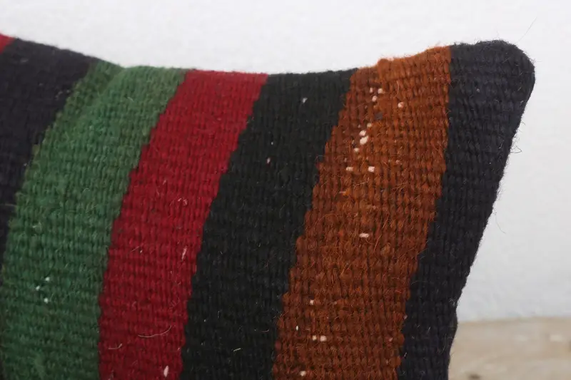 Vintage Pillow, Turkish Rugs Pillow, Car Pillow Cover, Boho Pillow Sham Cover, Pillow Case, 8x16 Red Cushion Case, Vintage Kilim Throw Pillow - 5