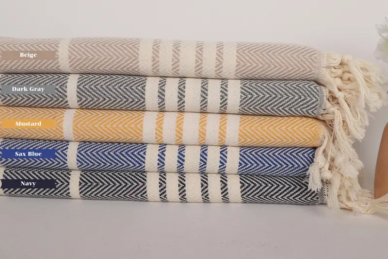 Small Bath Towels, Wedding Gift, Spa Towel, Wedding Gift Kitchen Towel, Xmas Gifts, 40x20 Cotton Striped Towel, Monogrammed Hand Towel, Custom Gifts - 1