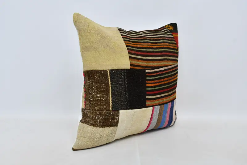 Kilim Pillow Cover, 24x24 Brown Pillow Case, Antique Pillows, Nomadic Pillow Cover, Aztec Cushion, Throw Kilim Pillow, Pillow Cover - 3