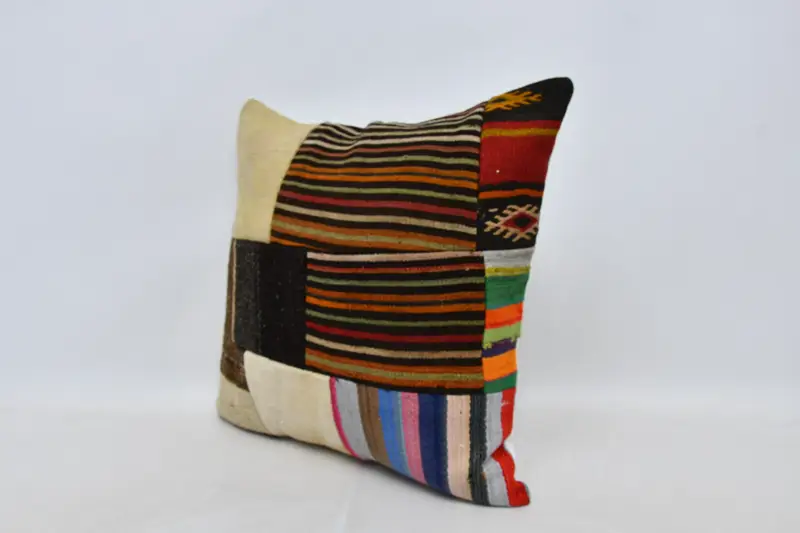 Kilim Pillow Cover, 24x24 Brown Pillow Case, Antique Pillows, Nomadic Pillow Cover, Aztec Cushion, Throw Kilim Pillow, Pillow Cover - 4