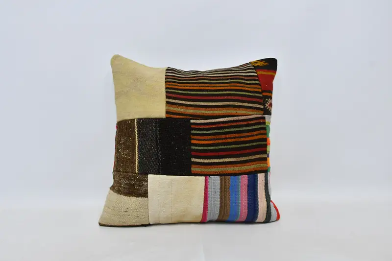 Kilim Pillow Cover, 24x24 Brown Pillow Case, Antique Pillows, Nomadic Pillow Cover, Aztec Cushion, Throw Kilim Pillow, Pillow Cover - 1