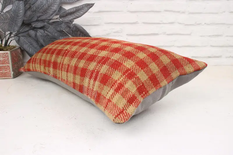 12x24 Red Pillow Cover, Vintage Pillow, Cushion, Bench Pillow Sham, Patio Pillow, Aztec Pillow, Pillow for Sofa, Home Decor Pillow, Couch Cushion - 6