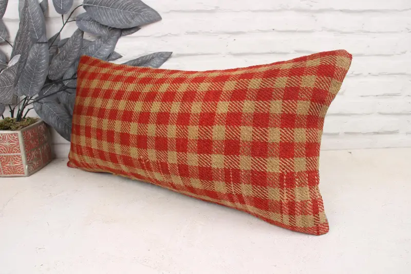 12x24 Red Pillow Cover, Vintage Pillow, Cushion, Bench Pillow Sham, Patio Pillow, Aztec Pillow, Pillow for Sofa, Home Decor Pillow, Couch Cushion - 4