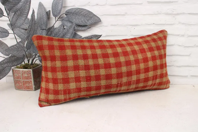 12x24 Red Pillow Cover, Vintage Pillow, Cushion, Bench Pillow Sham, Patio Pillow, Aztec Pillow, Pillow for Sofa, Home Decor Pillow, Couch Cushion - 3