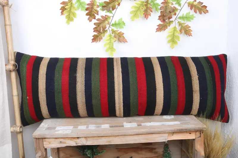 16x48 Green Cushion, Meditation Cushion Cover, Boho Pillow, Decorative Pillow Case, Cushion Case, Kilim Pillow Cover, Pillow for Sofa - 2