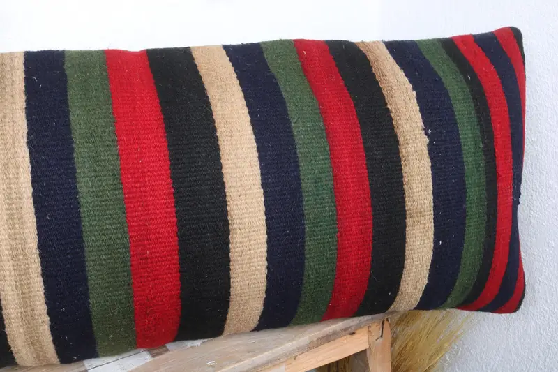 16x48 Green Cushion, Meditation Cushion Cover, Boho Pillow, Decorative Pillow Case, Cushion Case, Kilim Pillow Cover, Pillow for Sofa - 4