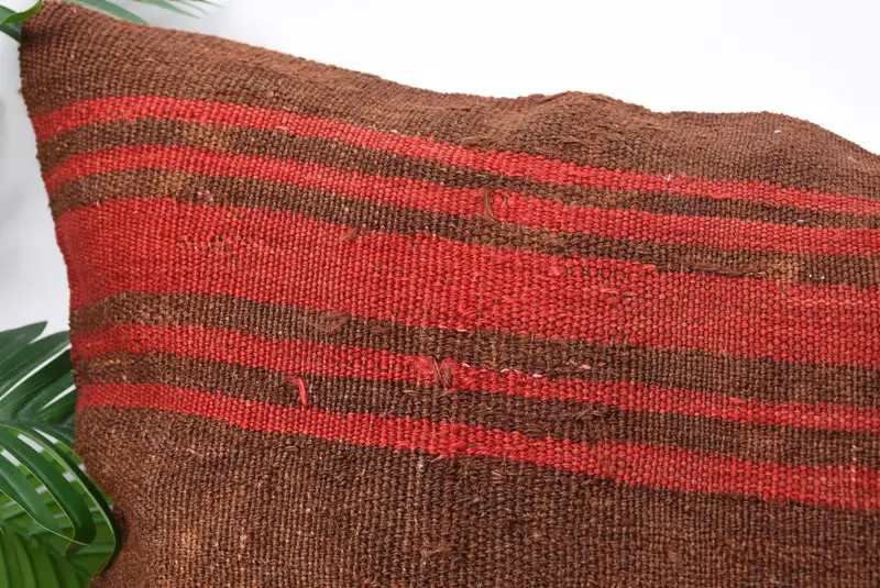 Cushion Cover, Turkish Bench Pillow Cover, 20x28 Brown Pillow Case, Antique Pillows, One Of A Kind Cushion, Throw Kilim Pillow, Turkish Pillow - 2
