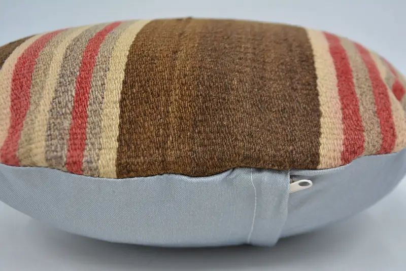 Pillow Cover, 20x20 Brown Pillow Case, Turkish Kilim Pillow, Cotton Cushion Case, Vintage Kilim Pillow, Boho Throw Pillow, Boho Pillow Sham Cover - 5