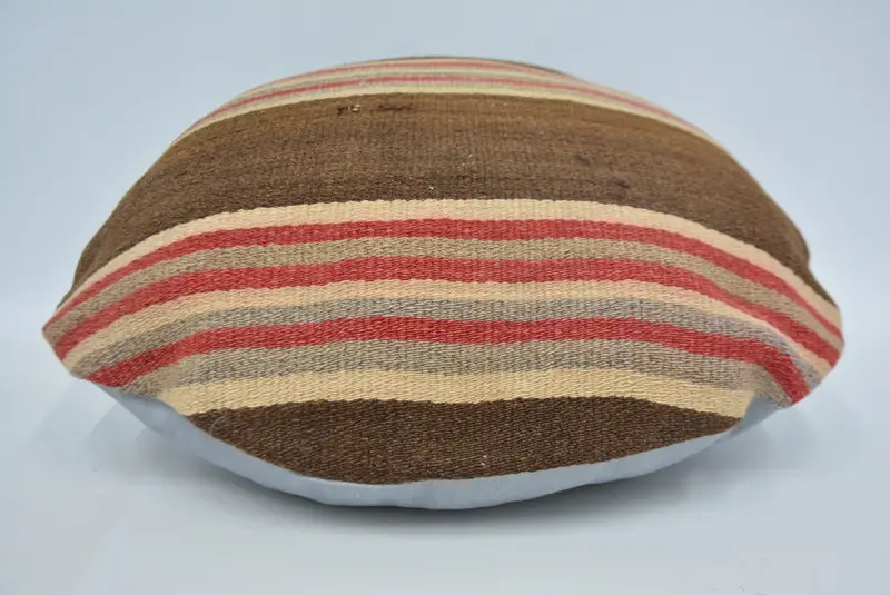 Pillow Cover, 20x20 Brown Pillow Case, Turkish Kilim Pillow, Cotton Cushion Case, Vintage Kilim Pillow, Boho Throw Pillow, Boho Pillow Sham Cover - 6