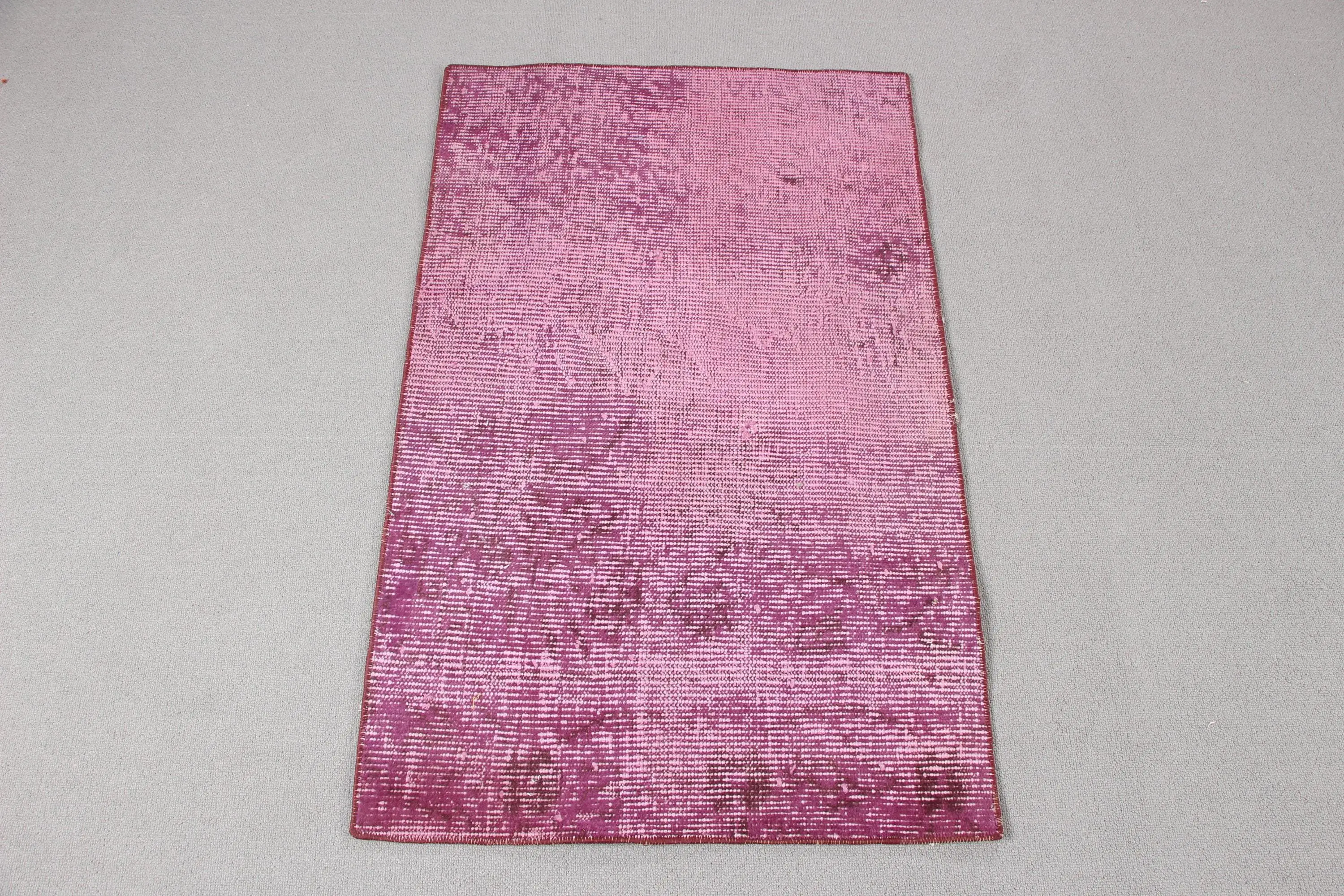 2.1x3.37 ft Vintage Rug, Turkish Rug, Pink Patchwork Wool Rug - 1