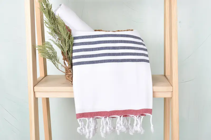 Fringed Turkish towel for poolside, 70x40 Cotton Striped Towel, Summer Towel, Quick-dry peshtemal, Custom Gift, Welcome Wedding Gift, Cotton towel - 4