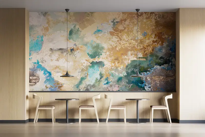 Zarif Kahverengi Tonları Baskılı Duvar Kağıdı: Modern Soyut Tasarım