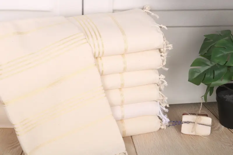 Bachelorette Party Decorations Striped Towel 40x71 Inches Cream-Flush Yellow