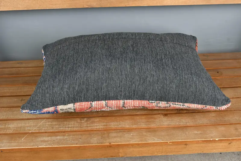 Kilim Cushion Sham, Luxury Cushion Cover, 16x24 Orange Pillow, Cushion Cover, Throw Kilim Pillow, Christmas Pillow Case, Pillow for Sofa - 5