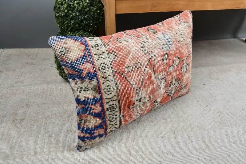 Kilim Cushion Sham, Luxury Cushion Cover, 16x24 Orange Pillow, Cushion Cover, Throw Kilim Pillow, Christmas Pillow Case, Pillow for Sofa - 7