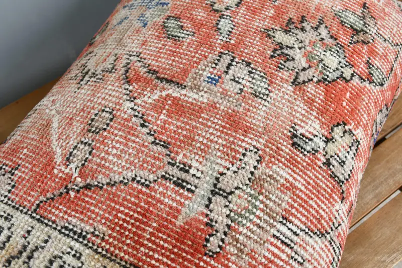 Kilim Cushion Sham, Luxury Cushion Cover, 16x24 Orange Pillow, Cushion Cover, Throw Kilim Pillow, Christmas Pillow Case, Pillow for Sofa - 4