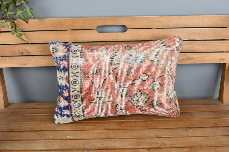 Kilim Cushion Sham, Luxury Cushion Cover, 16x24 Orange Pillow, Cushion Cover, Throw Kilim Pillow, Christmas Pillow Case, Pillow for Sofa - 6