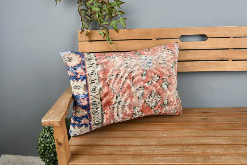 Kilim Cushion Sham, Luxury Cushion Cover, 16x24 Orange Pillow, Cushion Cover, Throw Kilim Pillow, Christmas Pillow Case, Pillow for Sofa - 1