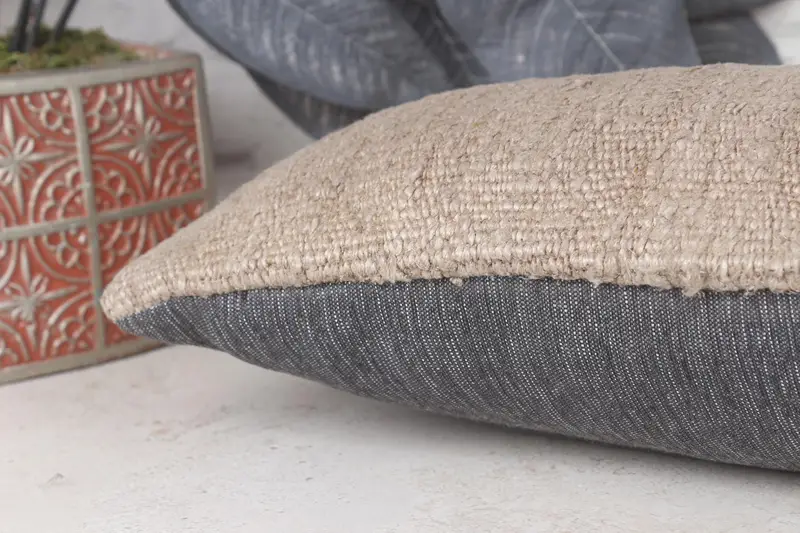 Turkish Kilim Pillow, Interior Designer Pillow, Wool Kilim Pillow Pillow, Pillow for Couch, Cushion Cover, 8x16 Brown Pillow - 7