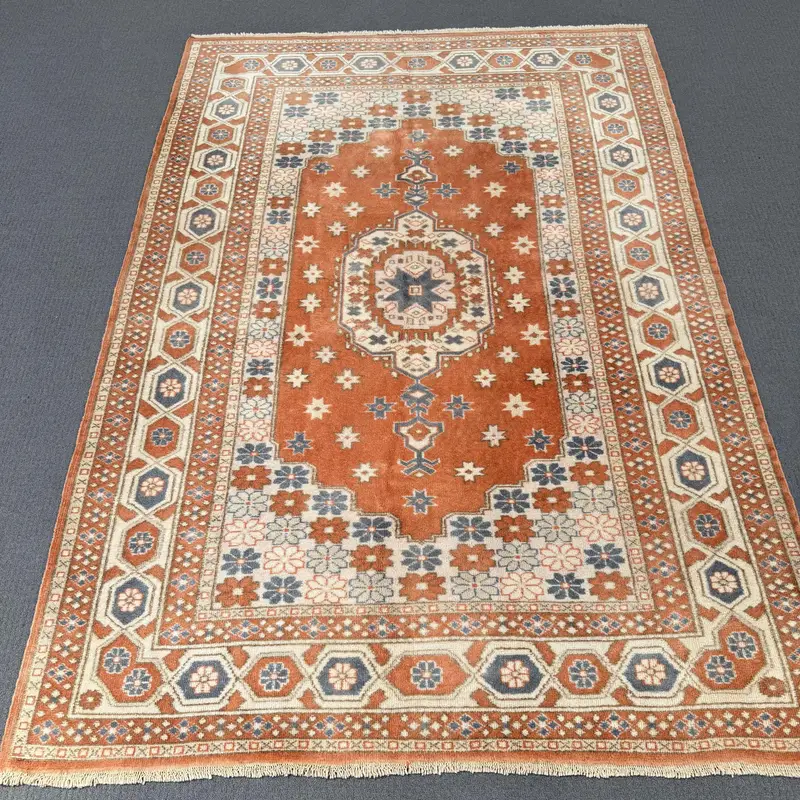 Orange Camouflage Rug, 0.4x6.5 ft Chic Decor