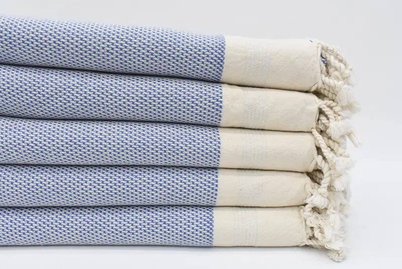 Turkish Towel Dark Blue Beach Towel Handwoven Cotton 70x40 Inches