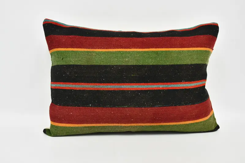 Accent Pillow Cover, Vintage Pillow, Cushion, Antique Pillows, Kilim Cushion Sham, Southwestern Cushion, 20x28 Green Cushion - 1