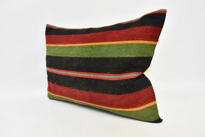 Accent Pillow Cover, Vintage Pillow, Cushion, Antique Pillows, Kilim Cushion Sham, Southwestern Cushion, 20x28 Green Cushion - 4
