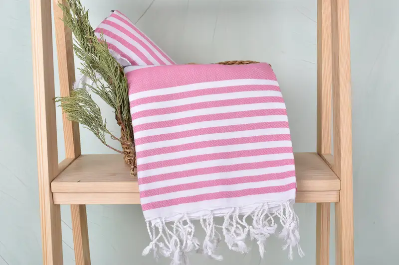 Towel With Name, Luxury Turkish peshtemal beach towel, Xmas Gifts, Peshtemal Towel, Wedding Favors, Large Turkish Towel, 68x36 Cotton Striped Towel - 4