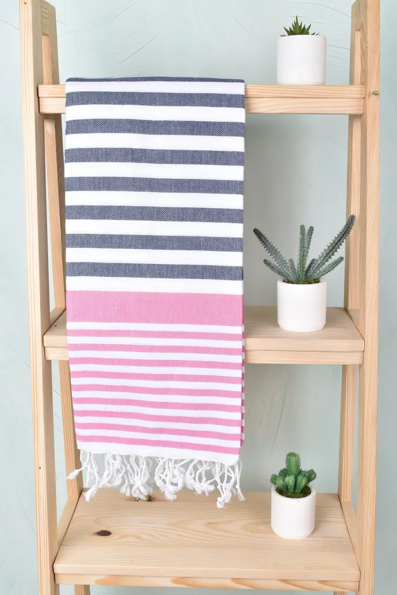 Towel With Name, Luxury Turkish peshtemal beach towel, Xmas Gifts, Peshtemal Towel, Wedding Favors, Large Turkish Towel, 68x36 Cotton Striped Towel - 8