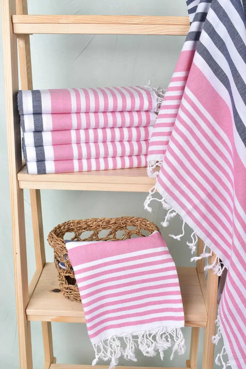Towel With Name, Luxury Turkish peshtemal beach towel, Xmas Gifts, Peshtemal Towel, Wedding Favors, Large Turkish Towel, 68x36 Cotton Striped Towel - 3
