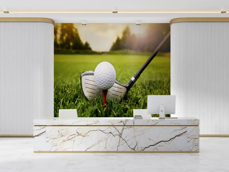 Zarif Golfçü Duvar Kağıdı: Baskılı Yeşil Golf Kulübü Sahnesi