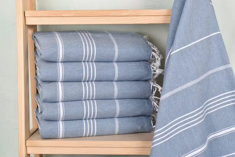 Anniversary Gift For Her, Organic Towel, Custom Beach Towel, Embroidered Towel, Travel Towel, 70x40 Cotton Striped Towel, Personalized Beach Towel - 2