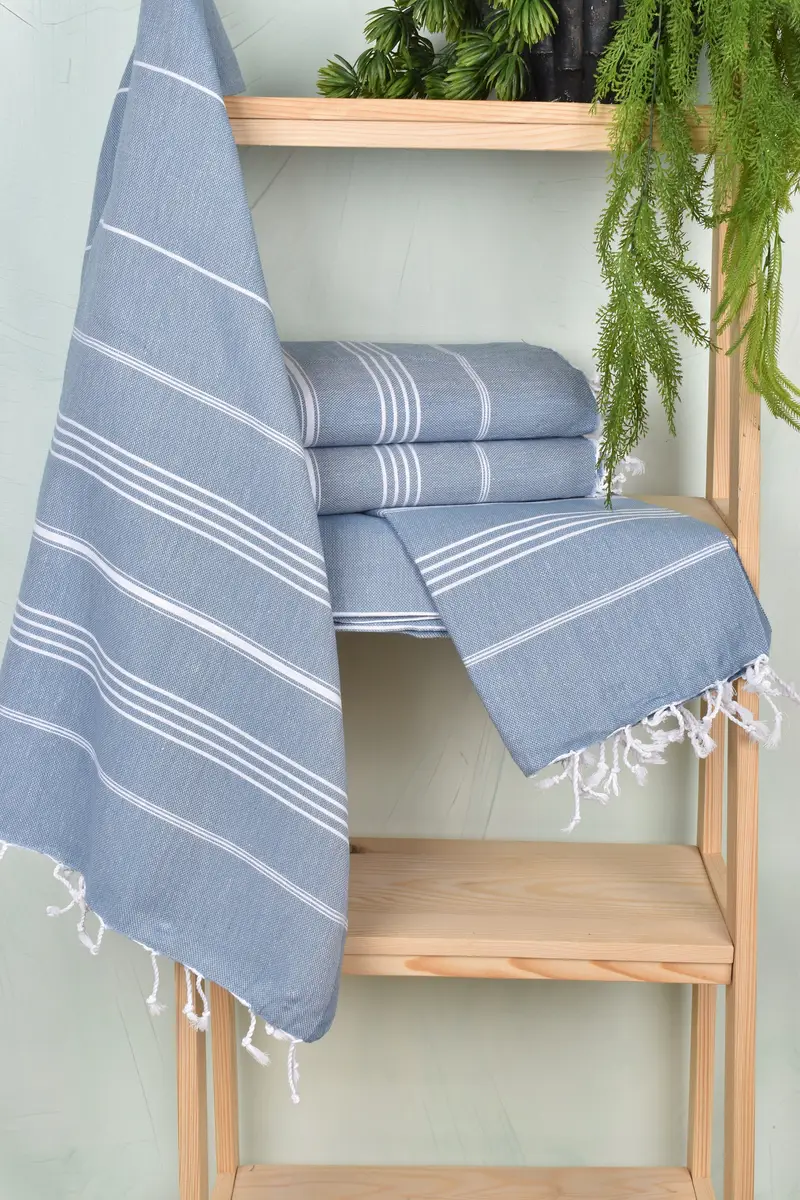 Anniversary Gift For Her, Organic Towel, Custom Beach Towel, Embroidered Towel, Travel Towel, 70x40 Cotton Striped Towel, Personalized Beach Towel - 6