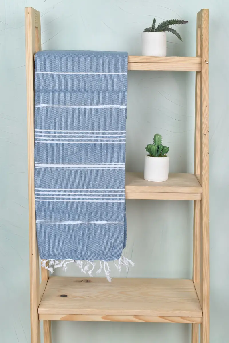 Anniversary Gift For Her, Organic Towel, Custom Beach Towel, Embroidered Towel, Travel Towel, 70x40 Cotton Striped Towel, Personalized Beach Towel - 8