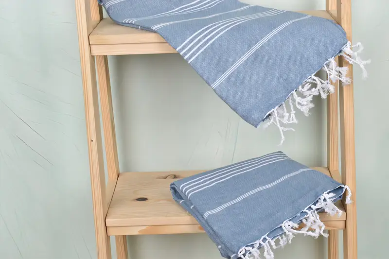Anniversary Gift For Her, Organic Towel, Custom Beach Towel, Embroidered Towel, Travel Towel, 70x40 Cotton Striped Towel, Personalized Beach Towel - 5