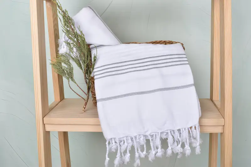 Gift For Coworker, Sand-resistant towel, 70x40 Cotton Striped Towel, Bachelor Party Favors, Turkish beach towel, Turkish towel, Travel Towel - 4