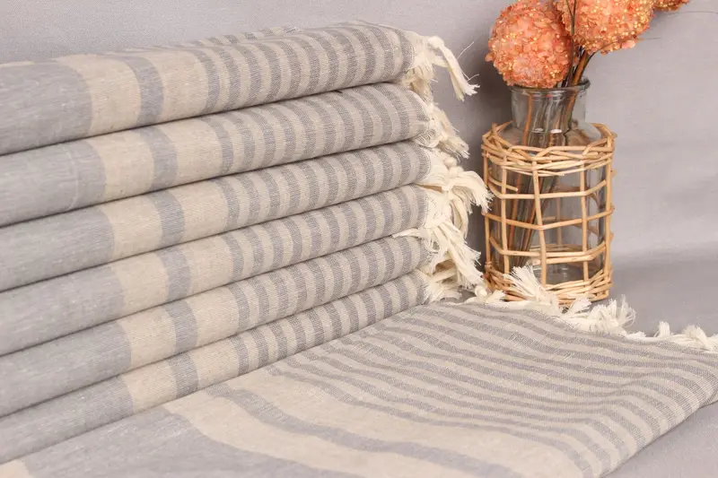 Bridesmaid Gift, Custom Wedding Towel, Bachelorette Favor, Quick-dry peshtemal, 70x40 Cotton Striped Towel, Personalized Turkish Towel - 1