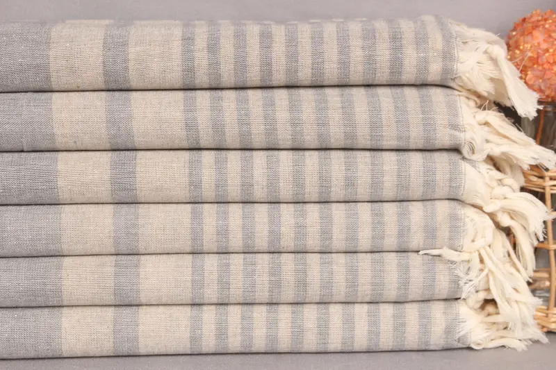 Bridesmaid Gift, Custom Wedding Towel, Bachelorette Favor, Quick-dry peshtemal, 70x40 Cotton Striped Towel, Personalized Turkish Towel - 2