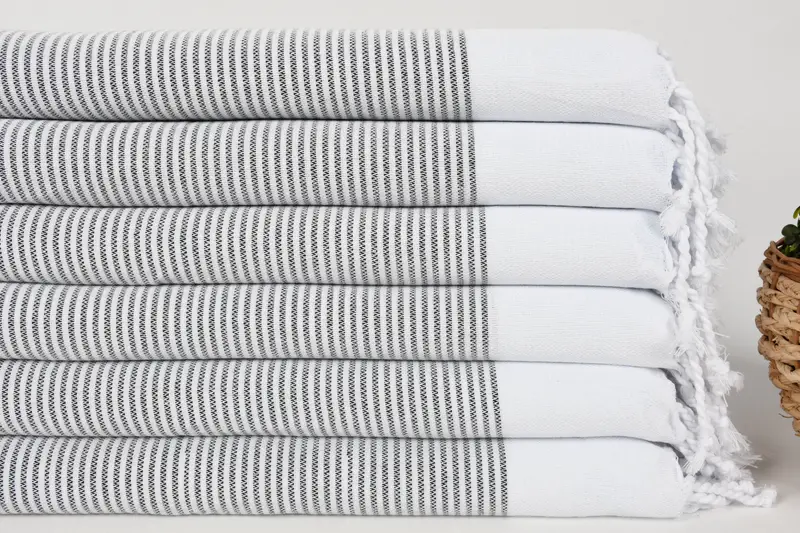 40x18 Cotton Striped Towel, Personalized Gift, Gift For Coworker, Personalized Kitchen Towel, Bulk Order Towel, Gifts For Him, Custom Hand Towel - 2