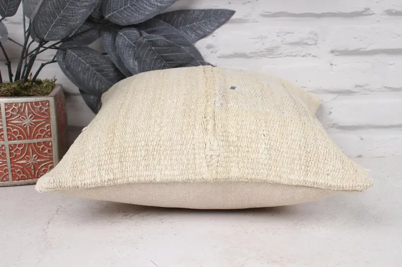 Traditional Cushion Case, 12x12 White Pillow Case, Pillow Cover, Vintage Pillow, Vintage Kilim Throw Pillow, Interior Designer Pillow - 5