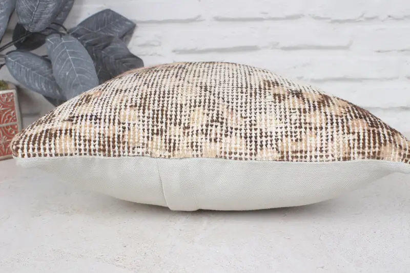 Morroccon Kilim Cushion Cushion Case, Vintage Kilim Throw Pillow, Throw Kilim Pillow, 14x14 Beige Cushion Cover, Pillow, Vintage Kilim Pillow - 5