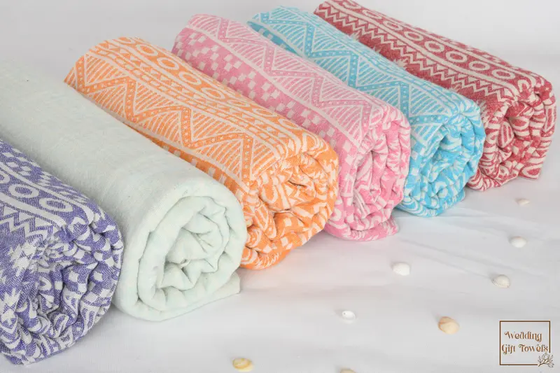 Gift For The Home Geometric Turkish Cotton Towel Beige, 36x67 Inches