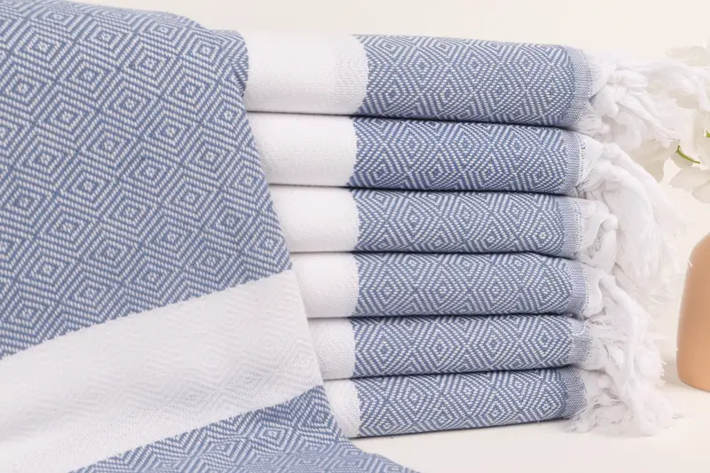 Turkish Beach Towel Denim Blue 40x71 Inches