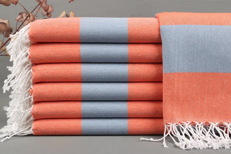 Personalized Striped Peshtemal Beach Towel Beige, 40x71 Inches